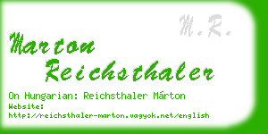 marton reichsthaler business card